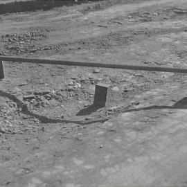 Pot holes on Castlereagh Street Sydney, 1932
