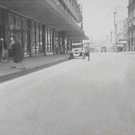 Window shoppers on Castlereagh Street Sydney, 1932