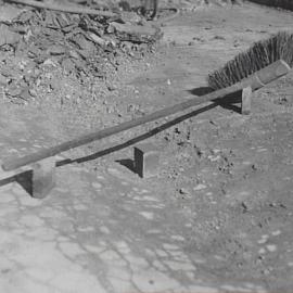 Damaged road surface, Castlereagh Street Sydney, 1932