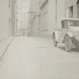 Car parked on Central Street Sydney, 1935