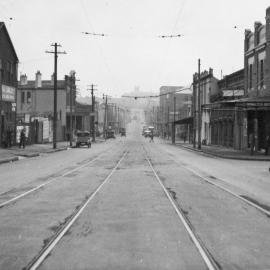 Tram lines on Cleveland Street Chippendale, 1934
