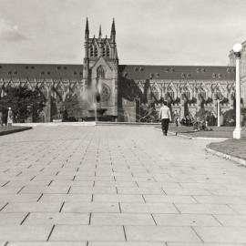 St. Mary's Cathedral, the Archibald Fountain and Hyde Park Sydney, circa, 1934