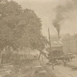 Road widening, College Street Hyde Park South Sydney, 1928