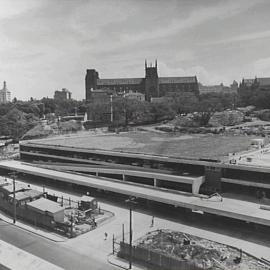 Construction of the Domain Parking Station, Sir John Young Crescent Sydney, 1959