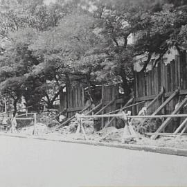 Temporary wooden retaining wall Elizabeth Bay Road Elizabeth Bay, 1935