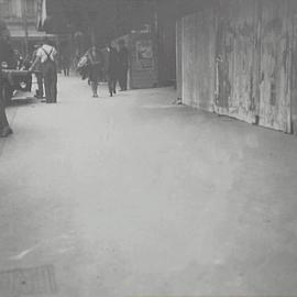 View showing new mastic asphalt footpath, Pitt Street Sydney, 1929