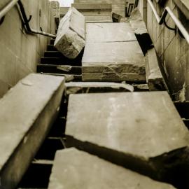 Sandstone blocks fallen on Forbes Street Steps, Forbes Street Darlinghurst, 1939