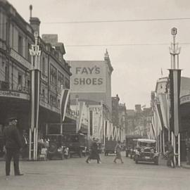 Decorations for Duke of Gloucester's visit, George Street Sydney, 1934