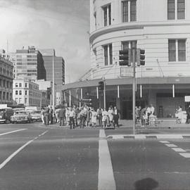 Pedestrian crossing, corner George Park and Druitt Streets Sydney, 1967