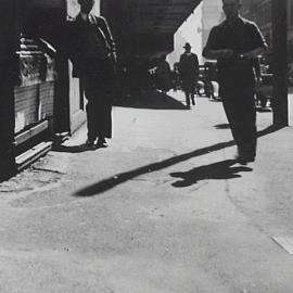 George Street footpath, corner George and Market Streets Sydney, 1932