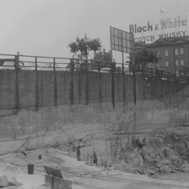 Retaining wall, Kent Street adjacent to Gas Lane Sydney, 1955