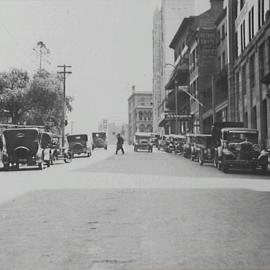 View of cars in Margaret Street Sydney, Sydney, 1932