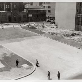 Elevated view of Martin Place extension, Elizabeth Street Sydney, 1934