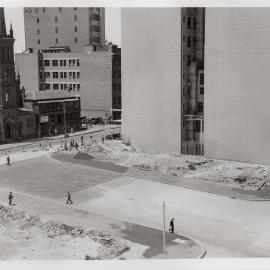 Elevated view of Martin Place extension, Elizabeth Street Sydney, 1934