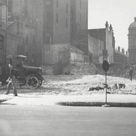 Demolition site for Martin Place extension, Phillip Street Sydney 1934