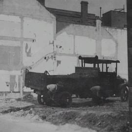 Men working on demolition site for Martin Place extension, Sydney, 1934