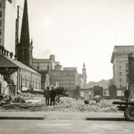 View looking west at Martin Place extension, Macquarie Street Sydney, 1934