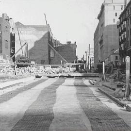Widening of roadway, Elizabeth Street Sydney, 1934
