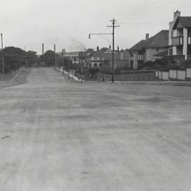 View westerly showing re-surfaced road, Martin Road Paddington, 1935