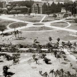 Hyde Park after redesign completed, Elizabeth Street Sydney, 1930
