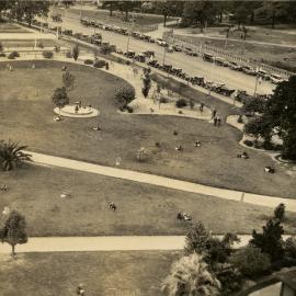 Aerial view of Hyde Park North remodelling, Sydney, 1930