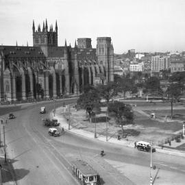 St Mary's Cathedral, north east corner Hyde Park North, Macquarie and King Streets Sydney, 1930