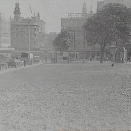 View from Hyde Park South, Looking west, Park Street Sydney, 1931
