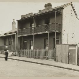 Print - Streetscape with buildings, Harwood Street Pyrmont, 1915