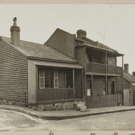 Print - Streetscape with buildings from corner of Edward Lane and Harwood Street Pyrmont, 1915