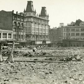 Reconstruction of Hyde Park South, corner Liverpool and Elizabeth Streets Sydney, 1932