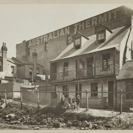 Print - Terrace houses and Australian Thermit Company building, Bayview Terrace Pyrmont, 1916