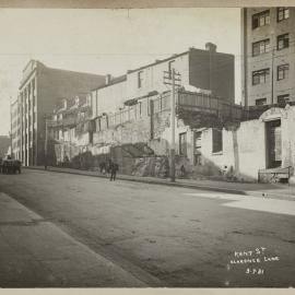 Print - Streetscape with buildings, Kent Street Sydney, 1921