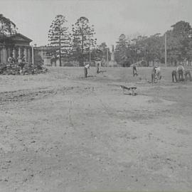 Returfing of south west corner of Hyde Park North, Park Street Sydney, 1932