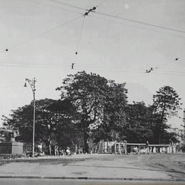 Hyde Park South, looking north west, corner Liverpool and College Streets Sydney, 1934