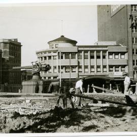 Hyde Park South reconstruction, looking south, corner Liverpool and College Streets Sydney, 1934