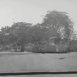 Hyde Park South, looking north, corner Liverpool and College Streets Sydney, 1932