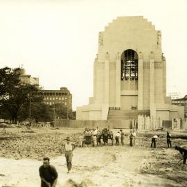 Construction of Anzac War Memorial and Pool of Reflection, Liverpool Street Sydney, 1933