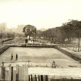 Construction of Anzac War Memorial and Pool of Reflection, Elizabeth Street Sydney, 1934