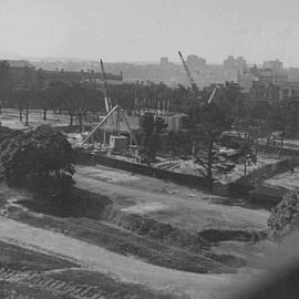 Construction of Anzac Memorial, Hyde Park South Sydney, 1932