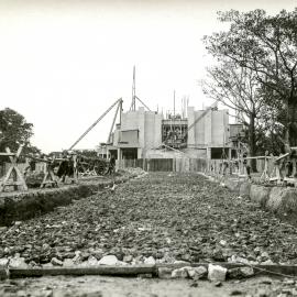 Construction of Anzac War Memorial, looking north, Liverpool Street Sydney, 1932