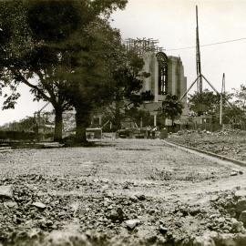 Construction of ANZAC War Memorial, looking south west, Liverpool Street Sydney, 1932