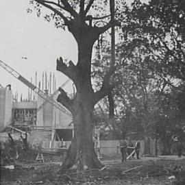 Construction of Anzac War Memorial, looking north, Liverpool Street Sydney, 1932