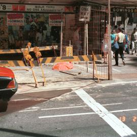 Road works on Market Street Sydney, 1985