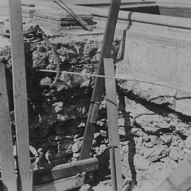 Excavation at control house for Archibald Fountain, Elizabeth Street Sydney, 1935