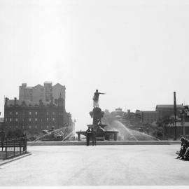 Archibald Fountain and surrounds, Elizabeth Street Sydney, 1933
