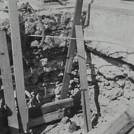 Excavation at control house for Archibald Fountain, Elizabeth Street Sydney, 1935