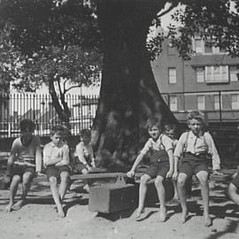 Moore Park children's playground, seesaw, corner Moore Park Road and Anzac Parade Moore Park, 1936