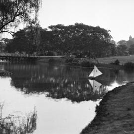 View across Victoria Park Lake, corner Parramatta and City Roads Broadway, 1931