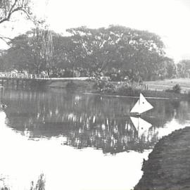 View across Victoria Park Lake, corner Parramatta and City Roads Broadway, 1931