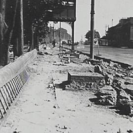 View of excavation near Victoria Park, Parramatta Road Broadway, 1929
